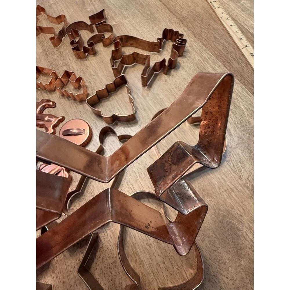 Lot 34 copper vintage to modern cookie cutters grandmas farmhouse kitchen retro